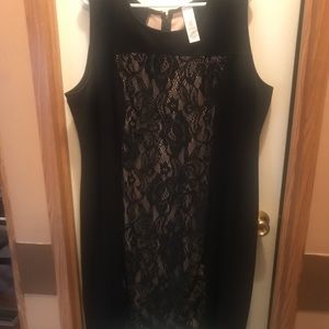 Black Nude Illusion Sheath Dress